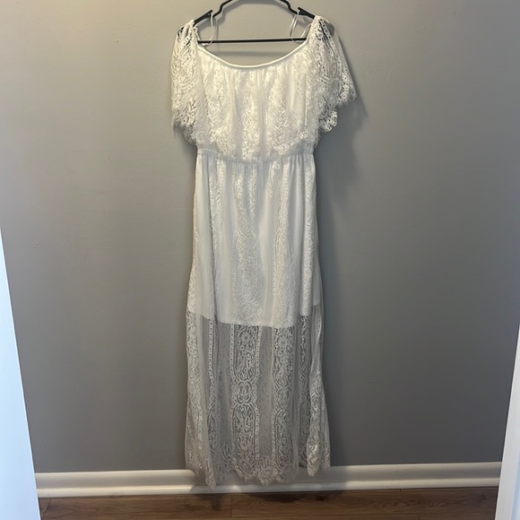 White Lace Maxi Dress - Picture 1 of 2